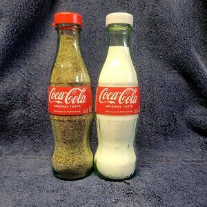 Coca-Cola 8oz Salt & Pepper Shakers (Glass Bottles)